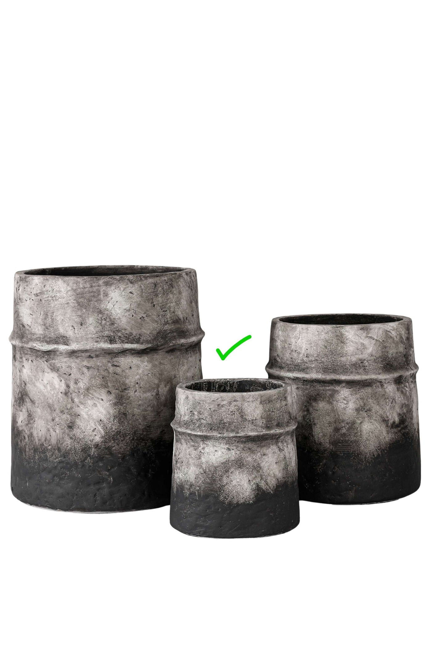 Rustic Charcoal Resin Planters - Black