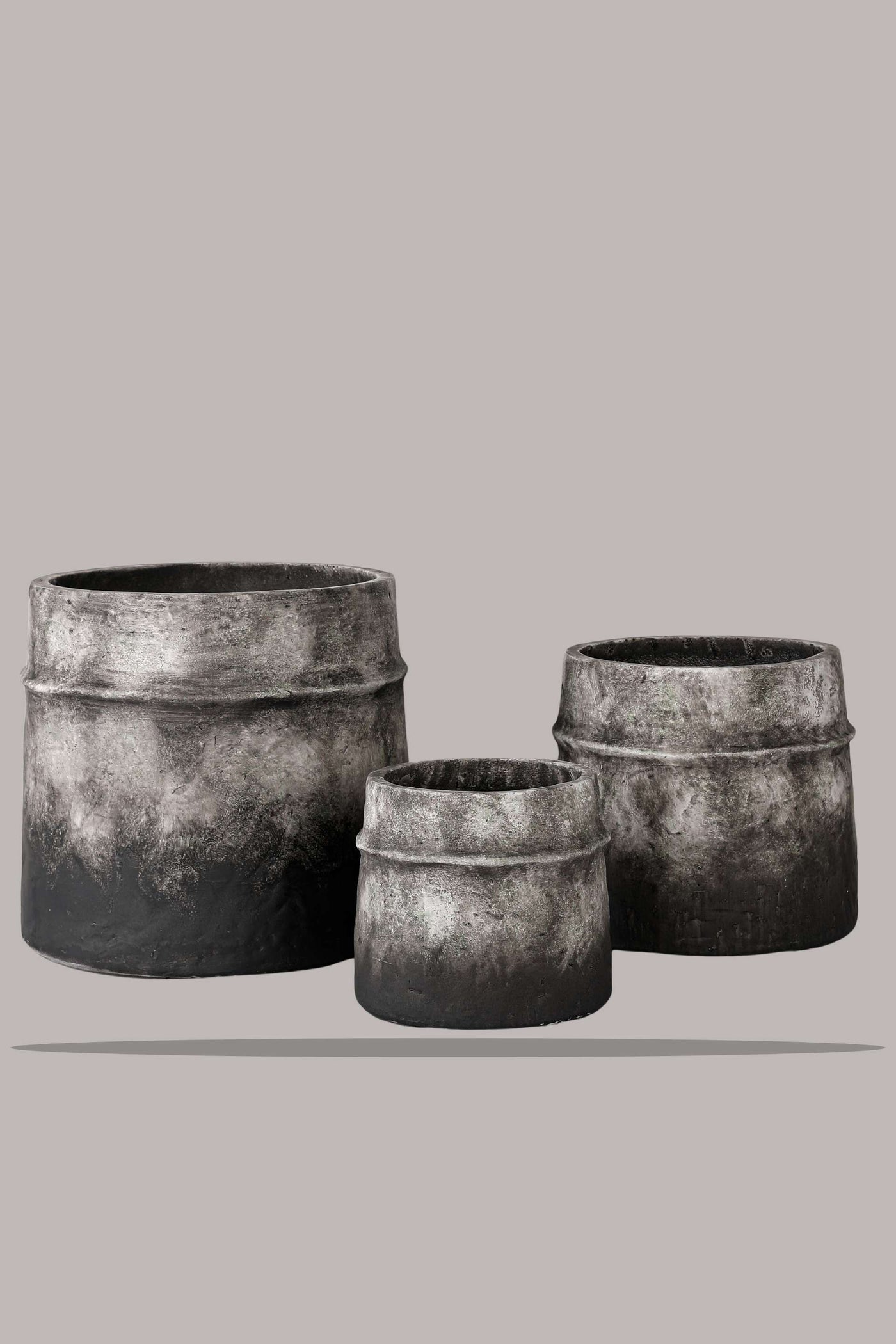 Oversized Rustic Resin Vases - Black