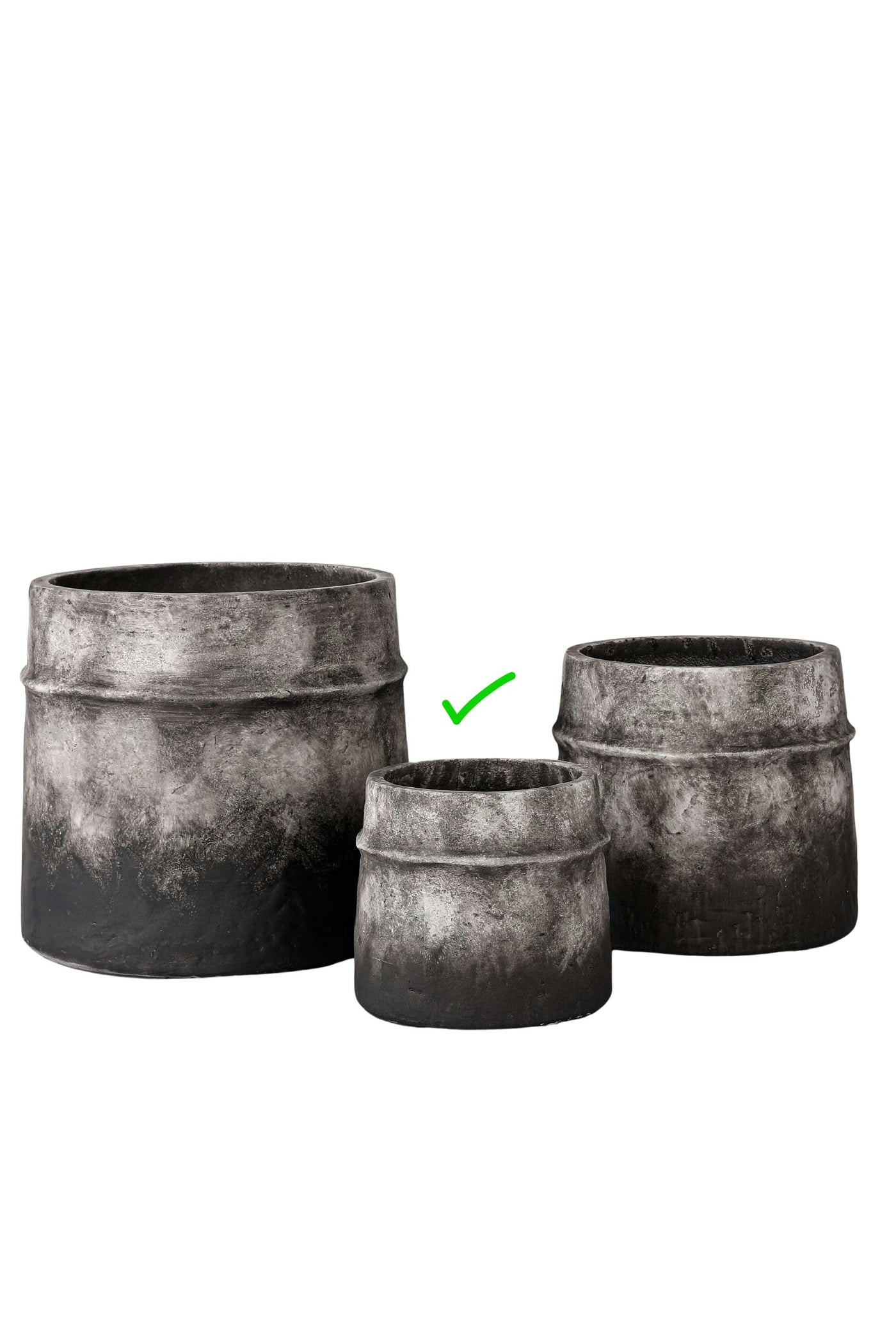 Oversized Rustic Resin Vases - Black