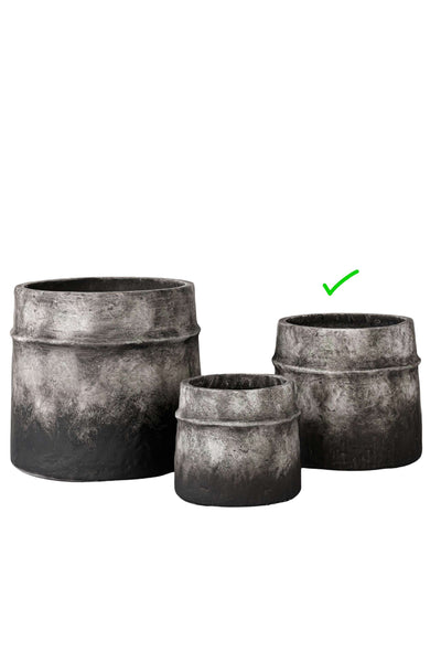 Oversized Rustic Resin Vases - Black