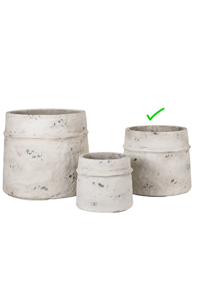 Oversized Rustic Resin Vases - White