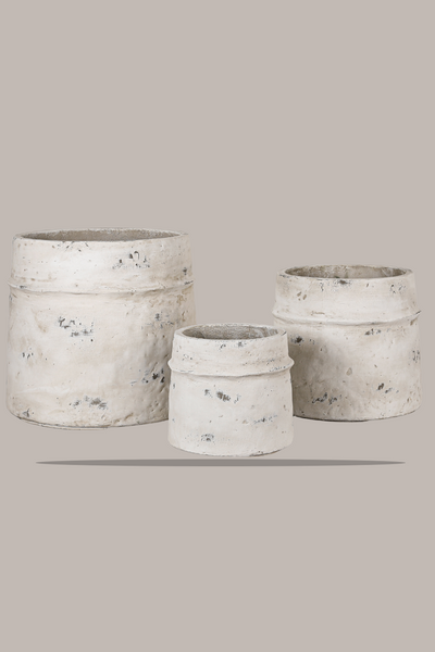 Oversized Rustic Resin Vases - White