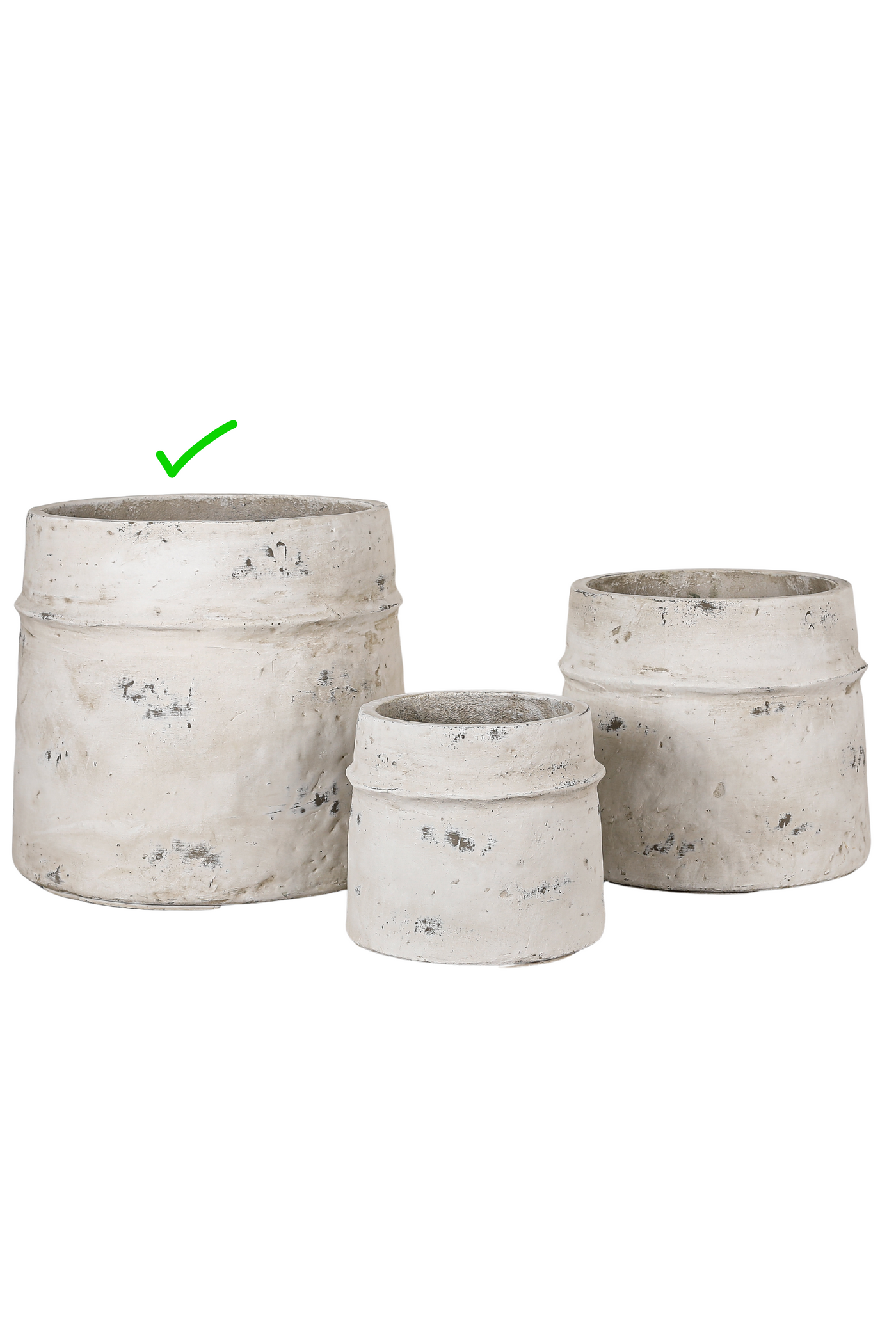 Oversized Rustic Resin Vases - White