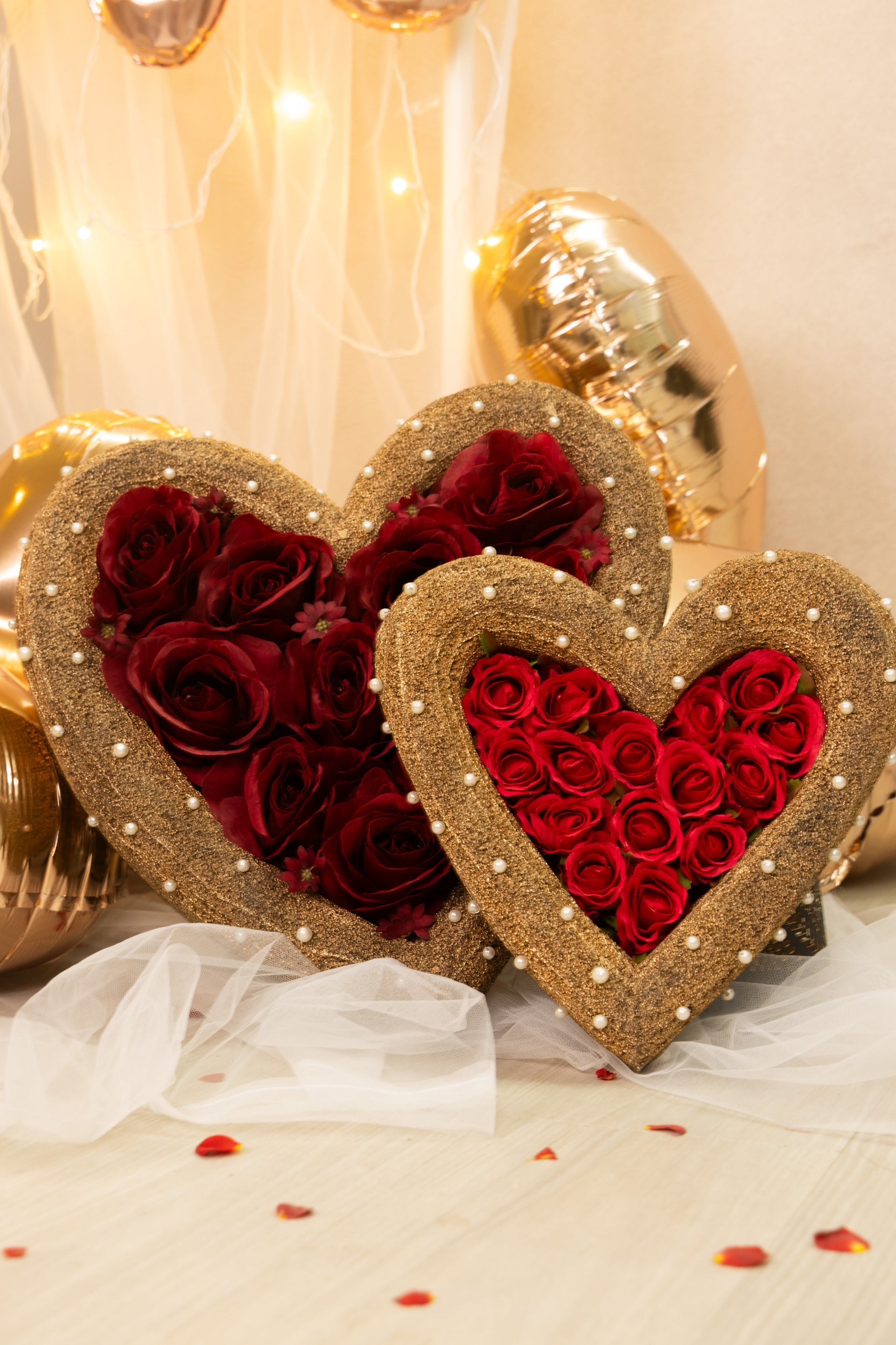 Golden Heart Rose Arrangement ( Big Size ) – The Ultimate Valentine’s Gift