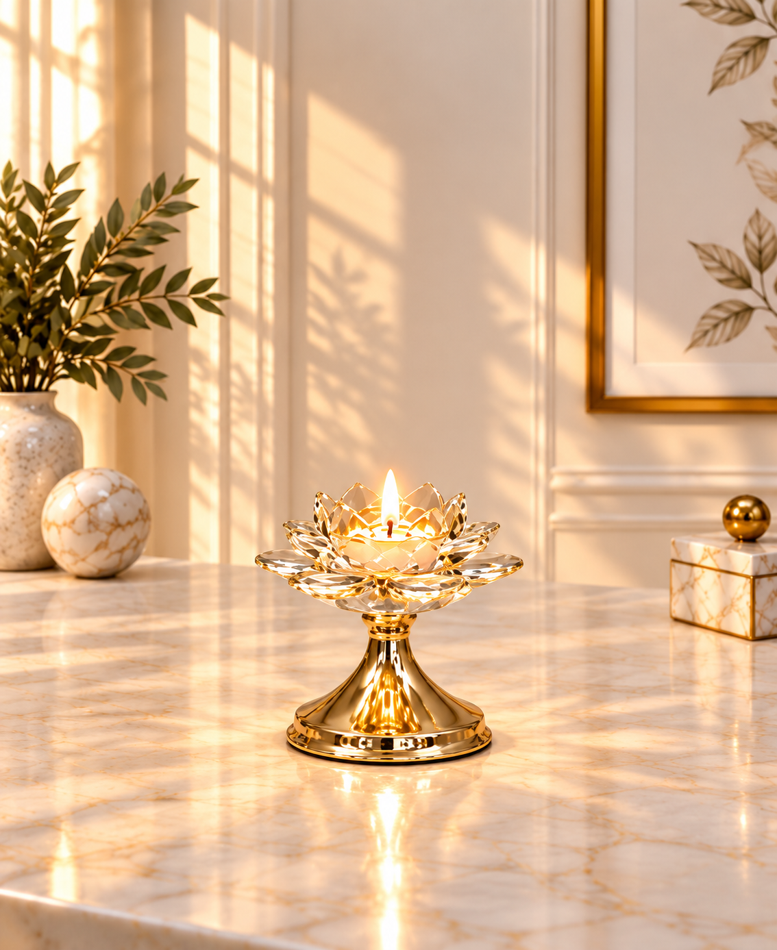 Regal Bloom Decorative Candle Holder (Small)