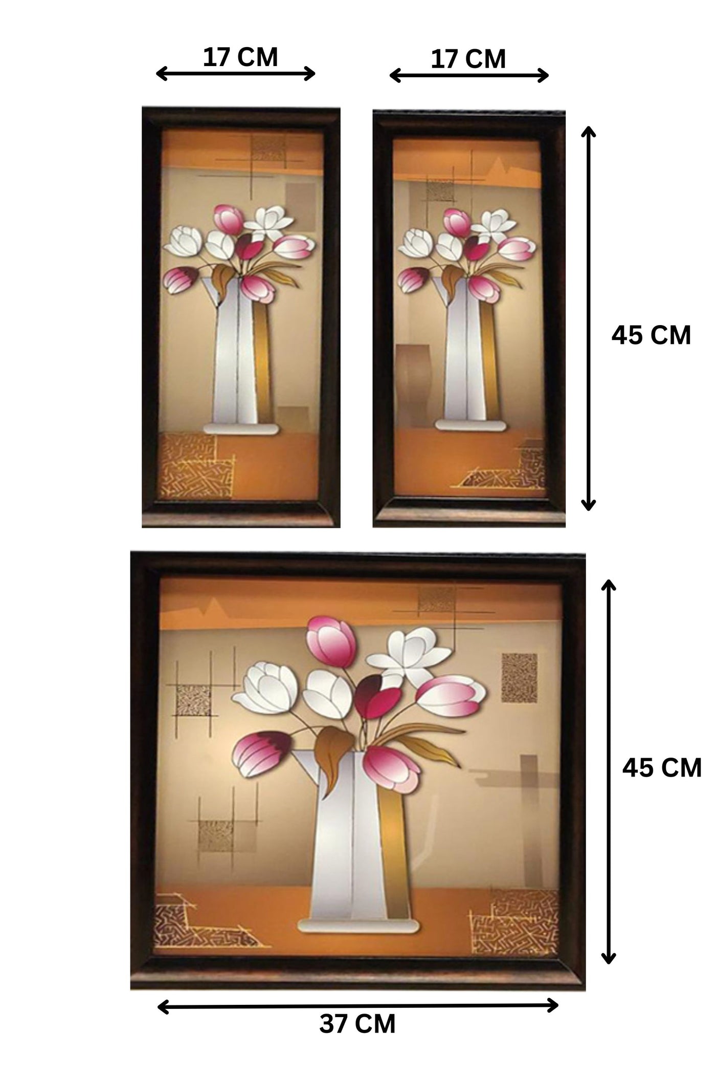 PolliNation Elegant Trio Framed Wall Frame Set