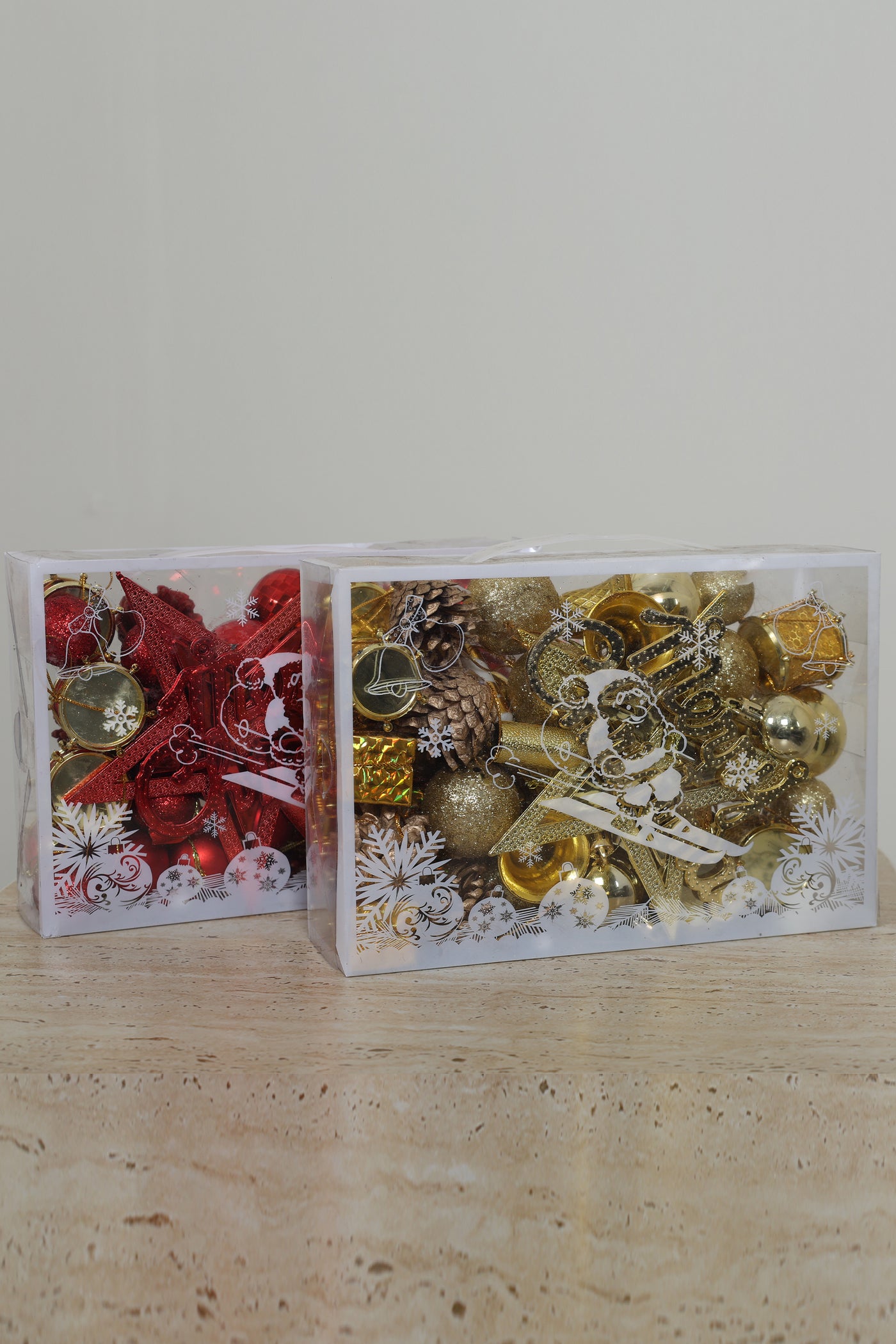 Festive Red & Gold Christmas Ornament Sets