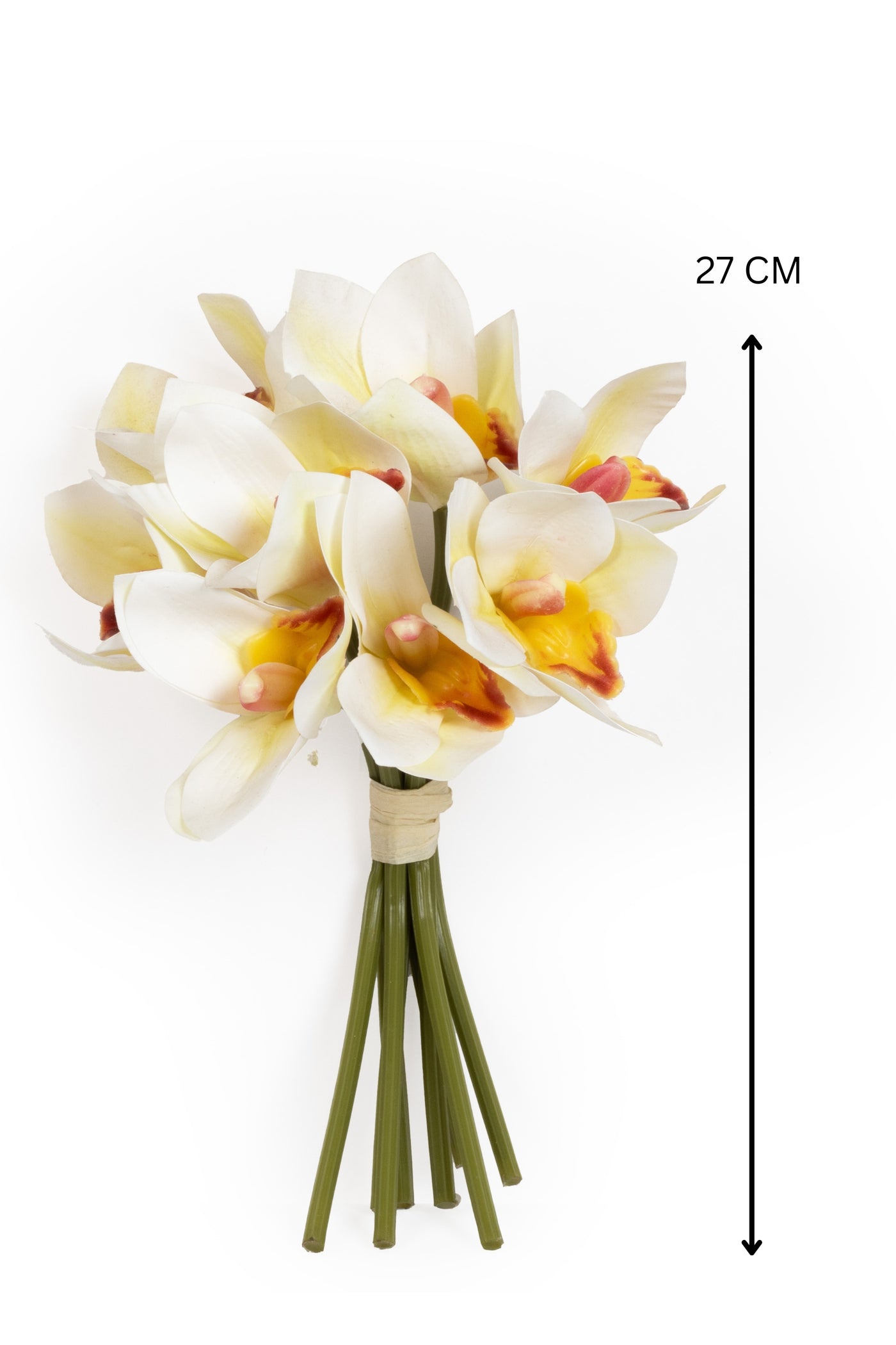 Artificial Orchid Flower Bunch-White