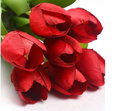 PolliNation Stunning Artificial Tulip Flower Bunch For Valentine Gift To Your Love Ones (Pack of 1 )