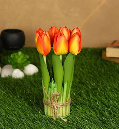 PolliNation Stunning Artificial Tulip Flower Bunch For Valentine Gift To Your Love Ones (Pack of 1 )