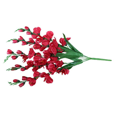 Pollination Attractive Artificial Gladiolus Flower Bunch Without Pot for Home Decoration (Pack of 1), Artificial flowers for home decoration