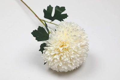 Pollination Premium Ball Mum Artificial Flower Sticks for Home, Office, Restaurant, Hotel, Party, Balcony, Garden Decor, Indoor (Pack of 3, 21 INCH)