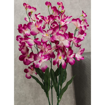 PolliNation Artificial Orchid Flowers without Pot for Home Decoration (Pack Of 5, 26 Inch)