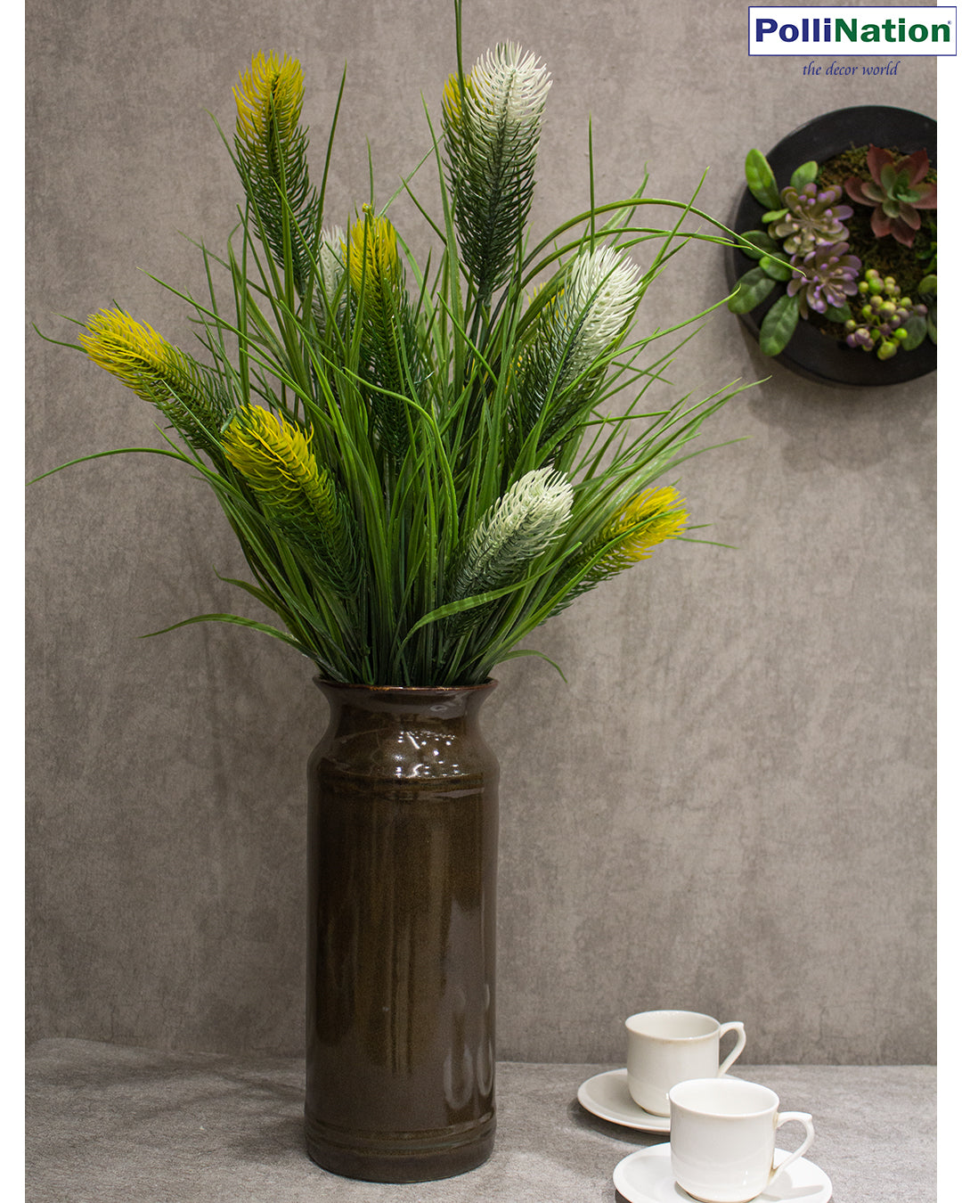 Artificial Fountain Small Plants Grass Bunch without Pot (Pack of 1) Artificial flowers for home decoration