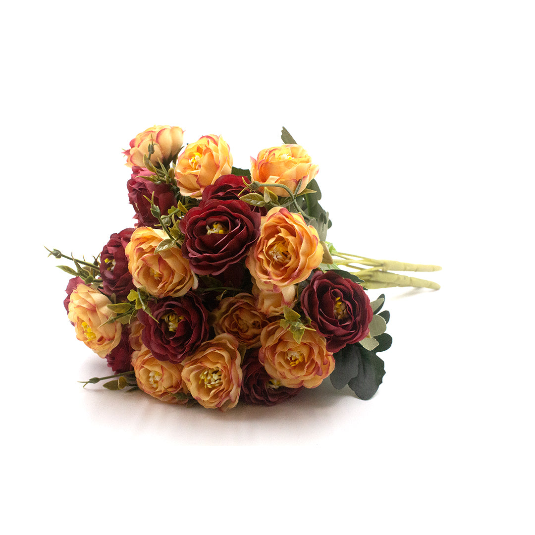 Rose Artificial Flower Bunch without Pot for Home Decoration (Pack of 3)