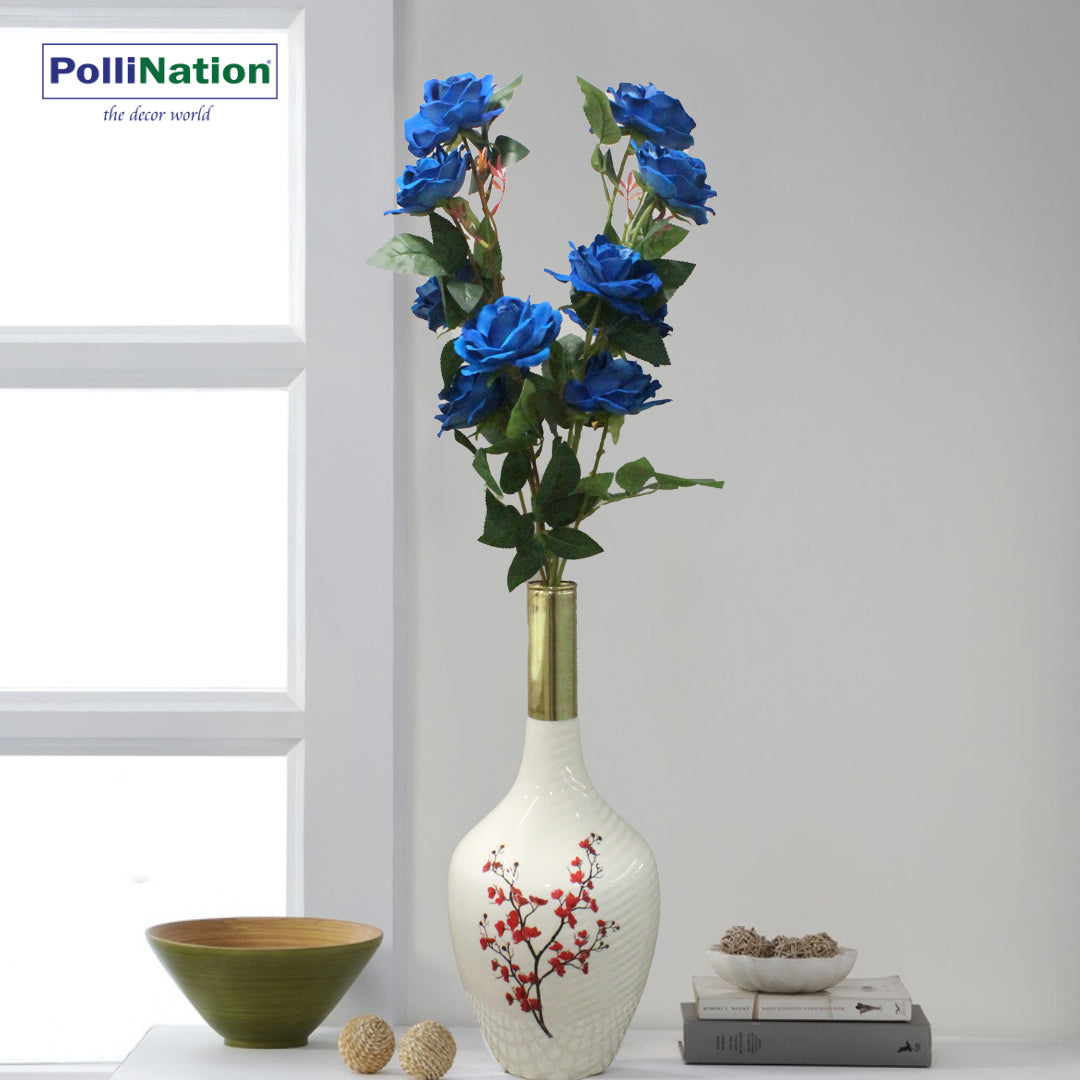 Pollination Stunning Rose Artificial Flower  (Pack of 2)