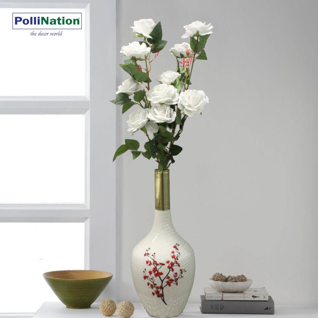 Pollination Stunning Rose Artificial Flower  (Pack of 2)