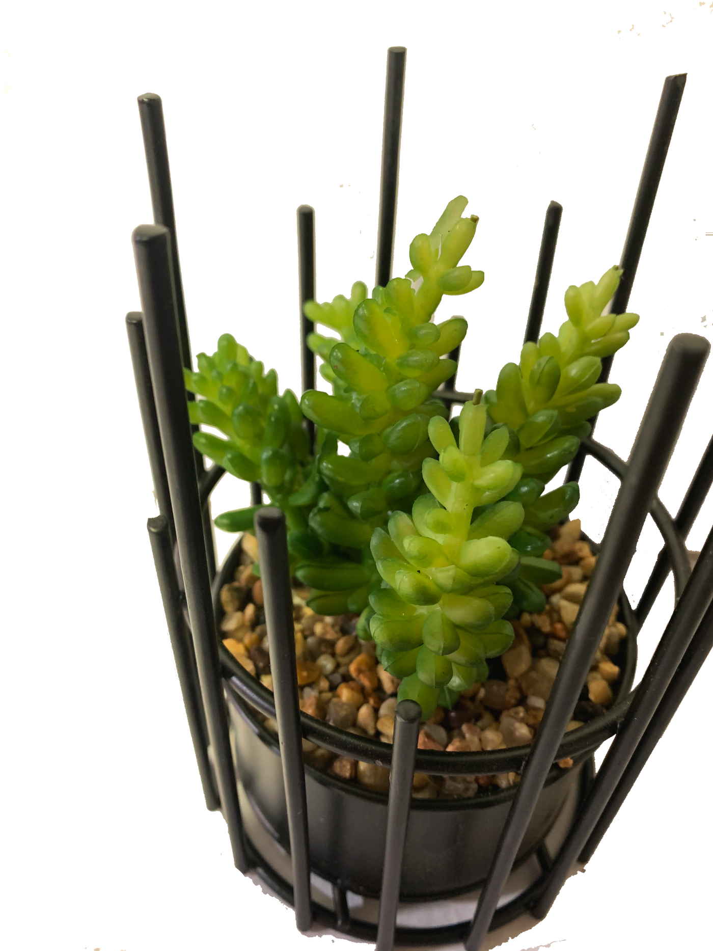 PolliNation Artificial Yellow Green Metallic Bonsai With Black Pot (Pack of 1)