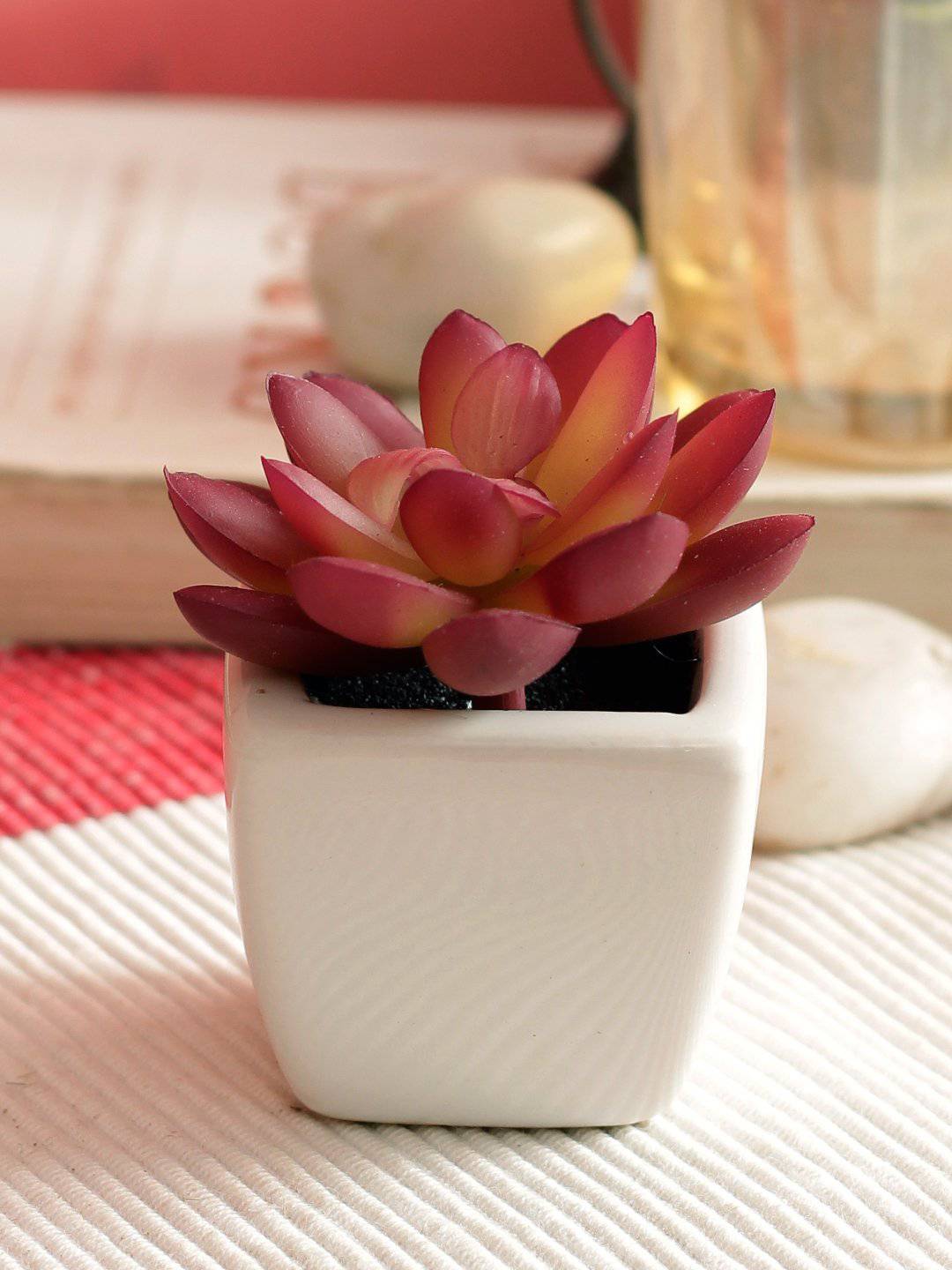 PolliNation Artificial Succulent Bonsai With Ceramic Pot 