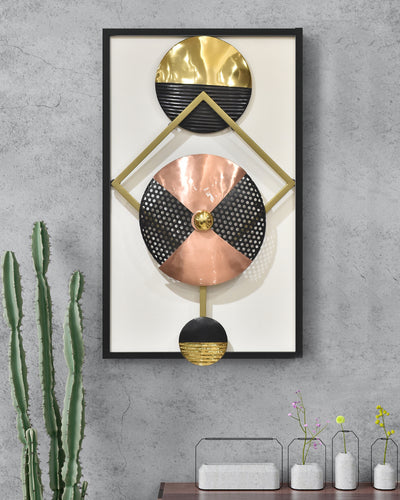 PolliNation Geometric Designer Metallic Wall Art