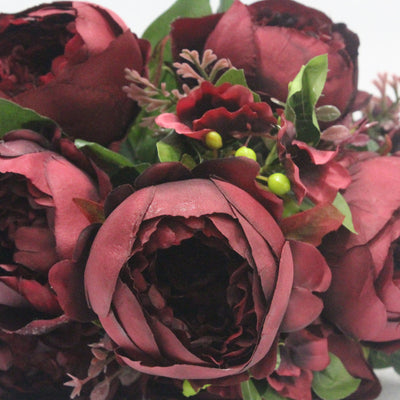 PolliNation Peony Artificial Flower Bunch without Pot for home Decoration (Pack of 1)