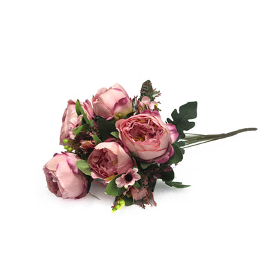 PolliNation Peony Artificial Flower Bunch without Pot for home Decoration (Pack of 1)