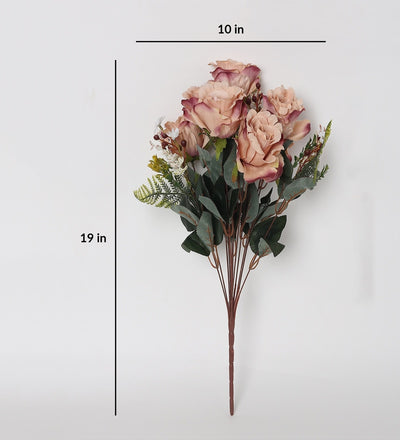 Pollination Artificial Splendacious Rose Flower Bunch Without Pot