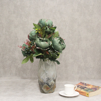 PolliNation Peony Artificial Flower Bunch without Pot for home Decoration (Pack of 1)